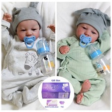 Realistic Reborn Baby Dolls Twins Newborn Boy Vinyl Silicone Lifelike Doll Gifts