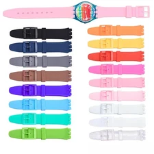 Silicone Wrist Watch Band Strap For Swatch 16mm 17mm 19mm 20mm Rubber Watchband