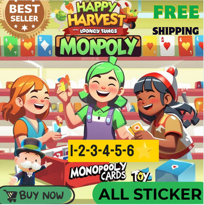   Monopoly Stickers Go - Happy Harvest Album_1- 6 All sticker -24/7