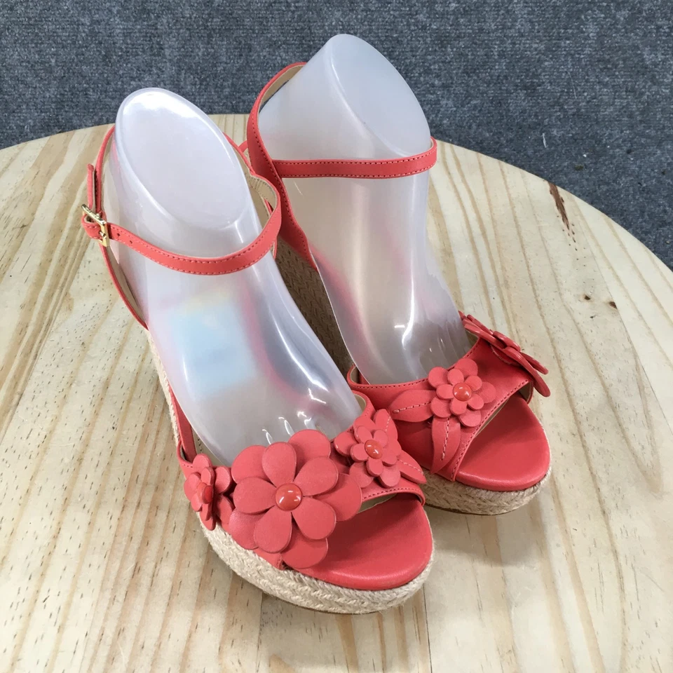 NUEVO Michael Kors Tacones Mujer 6 M Flora Tirantes Cuña Alpargata Coral Rosa Foto 3 de 4