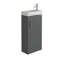 Millie 400mm Cloakroom Vanity Unit with Ceramic Bowl Floor Standing Anthracite