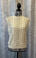 Mark Cross Sweater 100% Silk Size Medium Hand Knitted Women's Made in England.