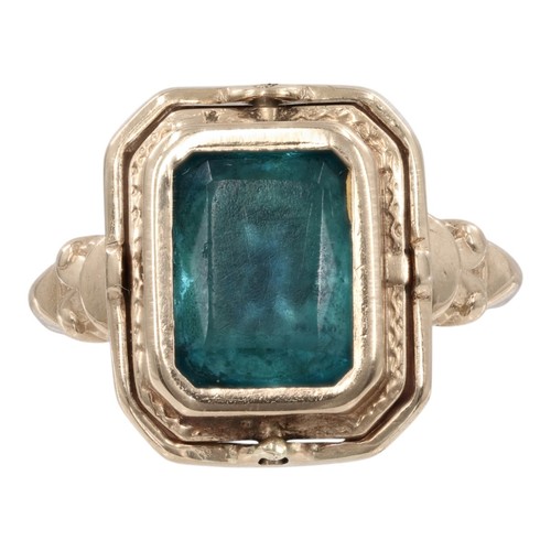 10K Yellow Gold Topaz & Onyx Reversible Flip Ring (PZ1004101)