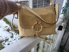 See By Chloe Women Joan Crossbody Handbag Leather Suede Bag Apricot Beige Purse