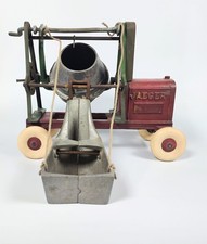 Vintage Cast Iron Kenton JAEGER Cement Mixer Construction Toy - Orig. Works 11"