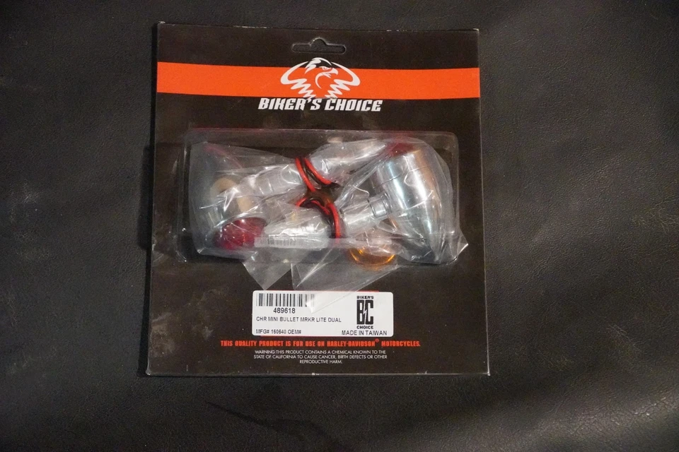 Luces marcadoras de bala Bikers Choice 489618 señales de giro Harley Softail Sportster Foto 3 de 4