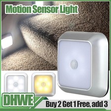 Motion Sensor Light PIR Wireless 6LED Night Lighst Battery Cabinet Stair Lamp UK