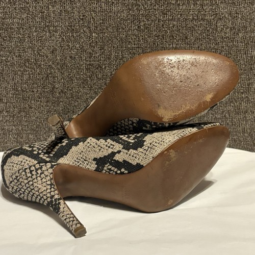 J Crew Mona Snakeskin Animal Print Pumps Sz 8 Fabric Dress Heels Italian Office - Picture 3 of 7
