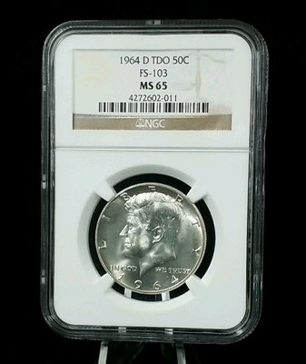 1964 D 50c Kennedy Silver Half Dollar TDO FS-103 Triple Die NGC MS