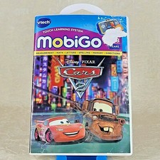 Vtech MobiGo Touch Learning System Game Cars 2 Math Letters Spelling Memory Used