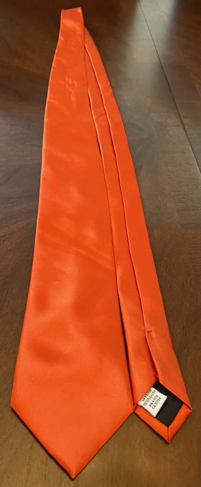 Geoffrey Beene Orange Hand Made 100% Polyester Men’s Neck Tie Made In China - Image 3 of 4