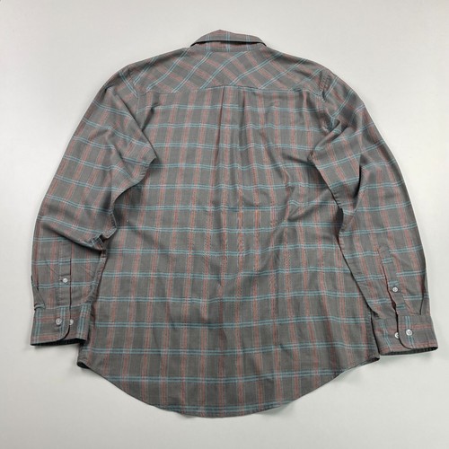 BRIXTON Men's MEMPHIS Shirt LARGE Grey Plaid Long Sleeve Woven Cotton Blend - Picture 9 of 13