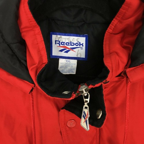 Vintage Reebok Wisconsin Badgers Wintermantel Unisex XXL rot schwarz mittellang - Bild 4 von 6