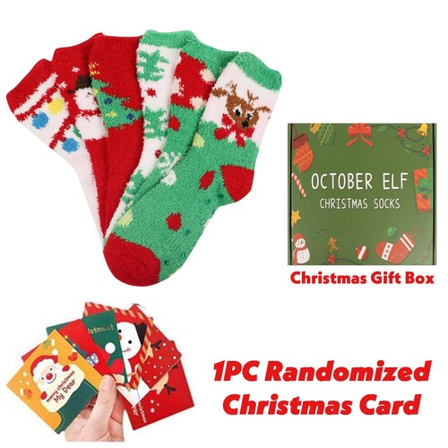 6 Pairs Adult Christmas Holiday Socks Warm Winter Cozy Socks One size Mix - Picture 2 of 6