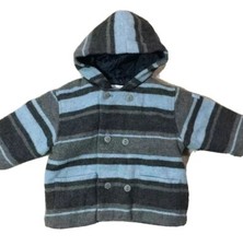 Petit Patapon Giacca Bambino Misto Lana Bottoni Con Cappuccio Righe 3 Mesi