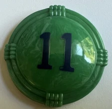 Vintage Pinball Bumper Cap Machine Part Original No. 11 Green Blue Gottlieb