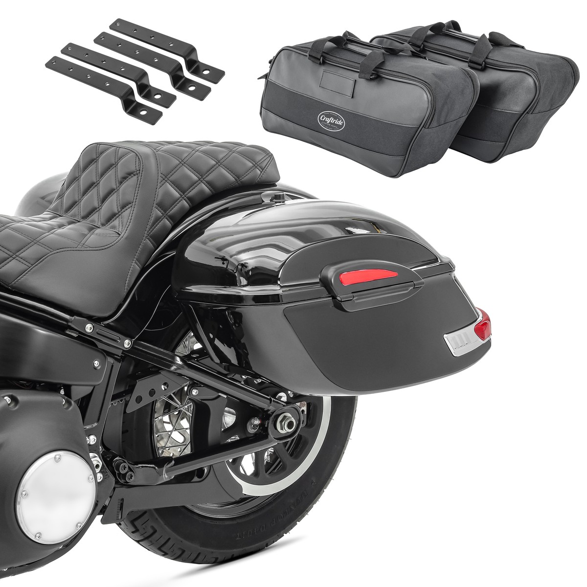 Set Hard Saddlebag DW + Liners compatible with Harley Davidson