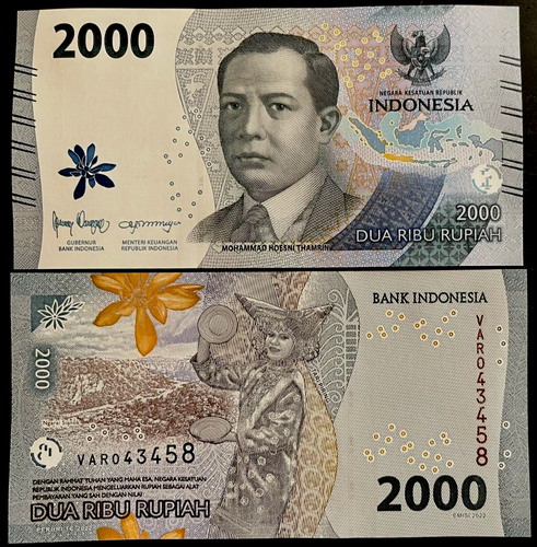 INDONESIA 2000 RUPIAH P-163 2022-25 x 100 Pcs Lot BUNDLE UNC IDR Indonesian NOTE - Picture 5 of 5