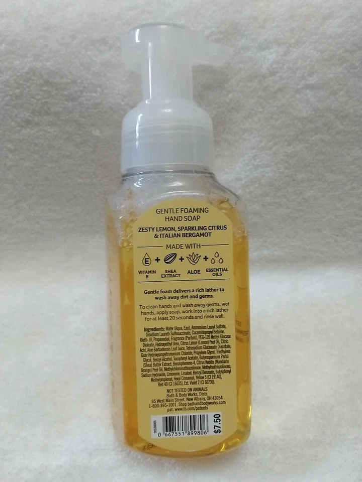 Jabón de manos espumoso suave limón cocina Bath & Body Works 8,75 oz T1 Foto 2 de 2