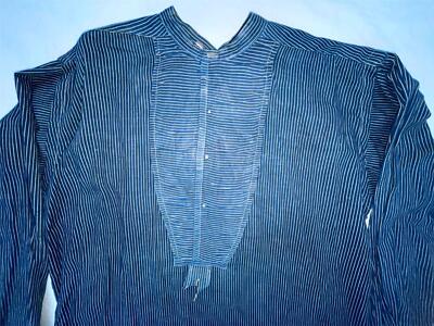 VTG 1900's MENS VICTORIAN BLUE INDIGO STRIPE WORK FARM COLLARLESS DRESS SHIRT | eBay VTG 1900's MENS VICTORIAN BLUE INDIGO STRIPE WORK FARM COLLARLESS DRESS SHIRT | eBay