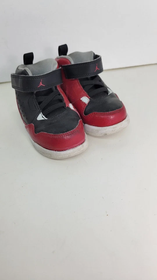 Jordan shoes 7c bred Flight Tradition BT Black Red Infant boys Girls - Image 3 of 4