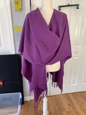 Rare Vtg Betmar Made in France Purple Fringed Shawl/Wrap Style 8H3 New Old Stock