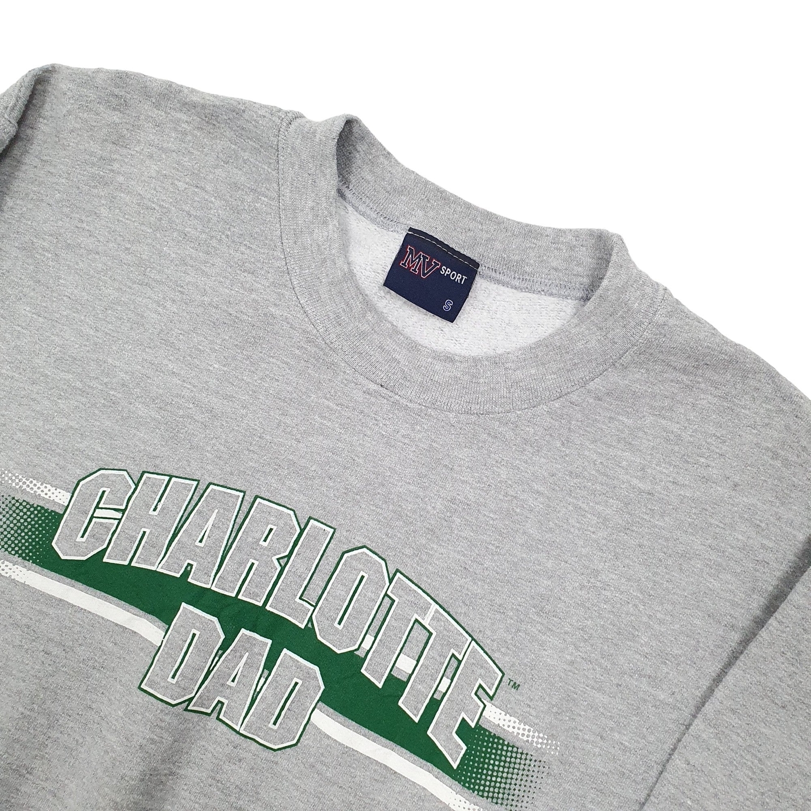 MV SPORT Crewneck Charlotte USA Vintage Cotton Jumper Sweatshirt Mens S image 2