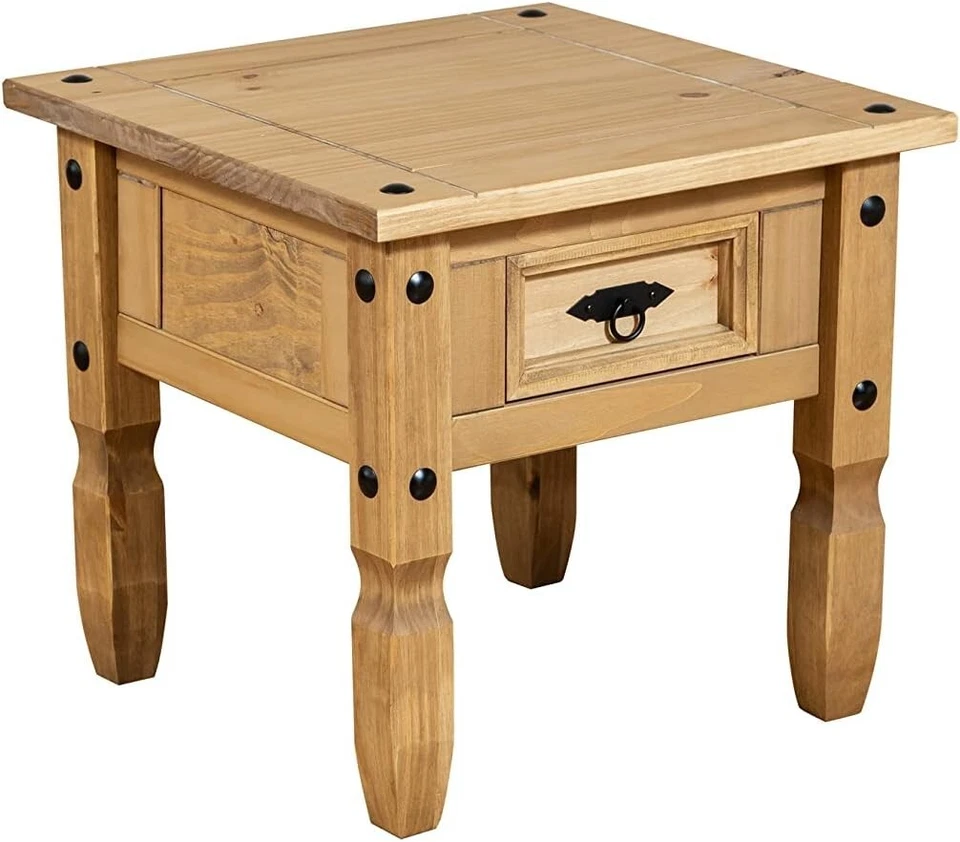 From The Tree Furniture Rustic Antique Style End Table with Storage Drawer - Image 4 of 4