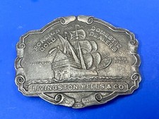 Livingston Wells  Co Foreign And Domestic Gold Dealers Artisan Belt Buckle
