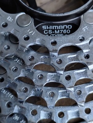 Cassette Shimano XT CS-M760 9 Vitesses 11-34 - Occasion, Pour VTT/route, Compatible 9s