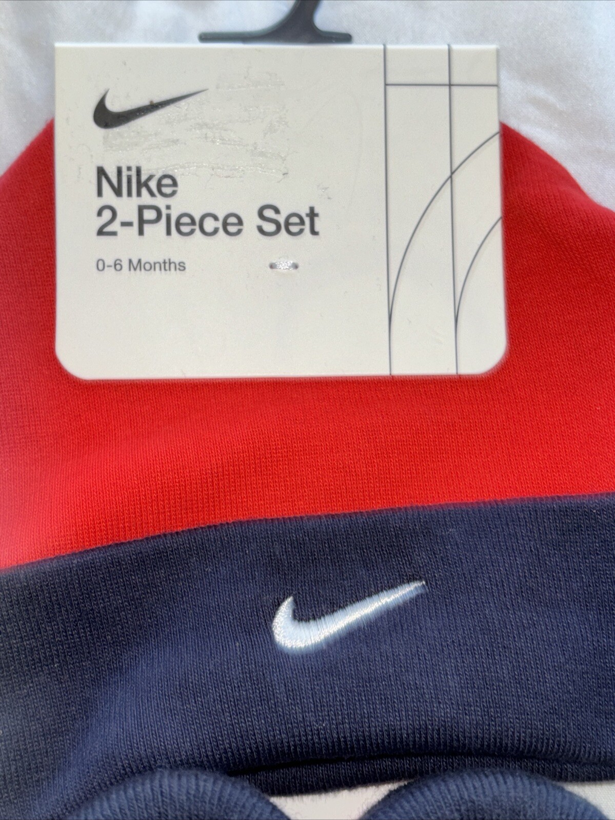 PONY Calzini stivaletti Nike cappello e culla set 2 pezzi taglia 0 6 mo neonato bambino ragazzo rosso blu nuovi