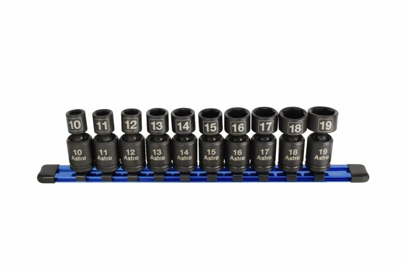 Astro Pneumatic 78344 10pc 3/8" Dr. Metric Nano Pinless Universal Socket Set
