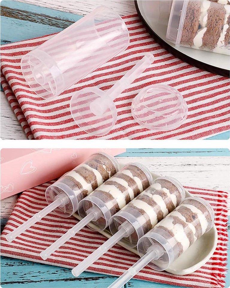 Jucoan 30 Pack Cake Push Pop Containers, Shooter, Round Plastic Jelly