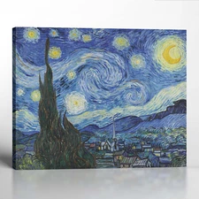 Starry Night Canvas Print, Van Gogh Wall Art, Starry Night Canvas Wall Art