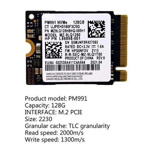 PM991 128GB 2230 PCIE3.0 NVME SSD High Speed Data Transfer for Laptop2286 - Picture 7 of 9