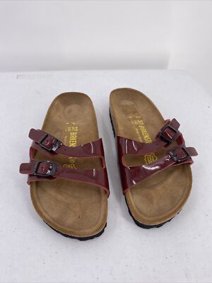 Birkenstock Ibiza Garnet Patent Birko-Flor Womens U.S.6 6.5N EU 37 Narrow