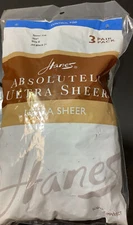 Hanes Absolutely Ultra Sheer pantyhose 3 pair pack slightly Imperfect