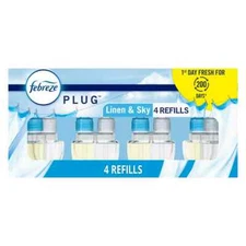 Febreze Plug Quadruple Air Freshener Refills -  Linen & Sky - 3.48 fl oz/4pk