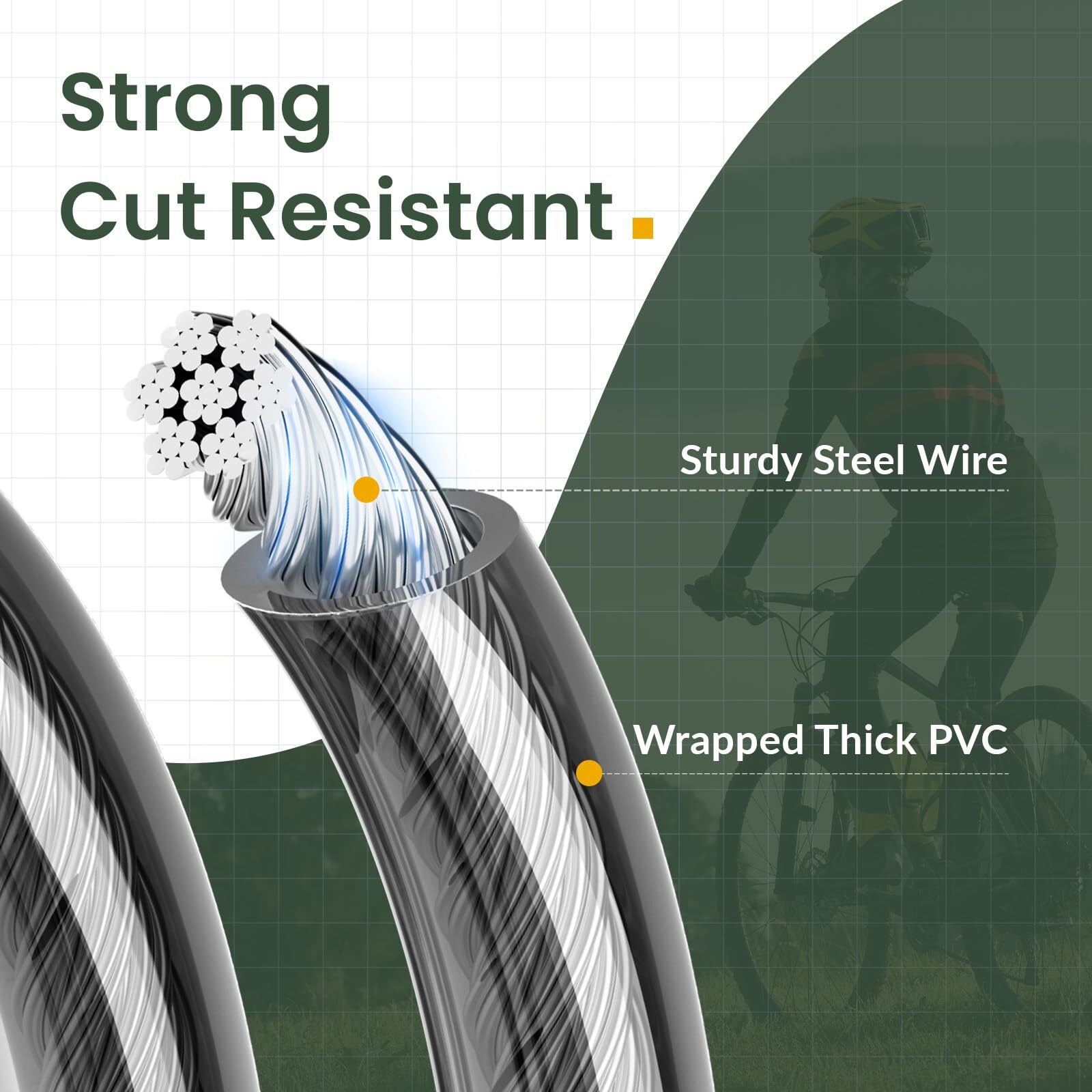 Titanker Bike Lock Cable12mm Thick Security Cable with Loops Heavy Duty Steel...