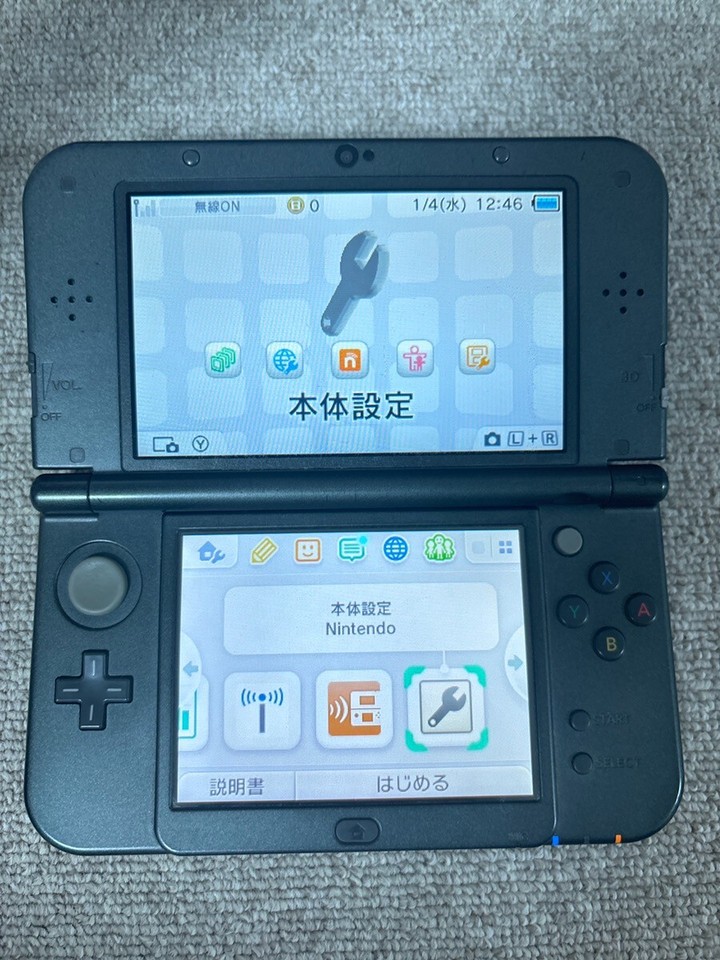 New 3DS LL XL Metalic black Japan Nintendo Console region Japanese ♯139