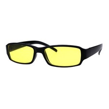 Black Rectangular Frame Sunglasses Simple Classic Shades Color Lens UV400