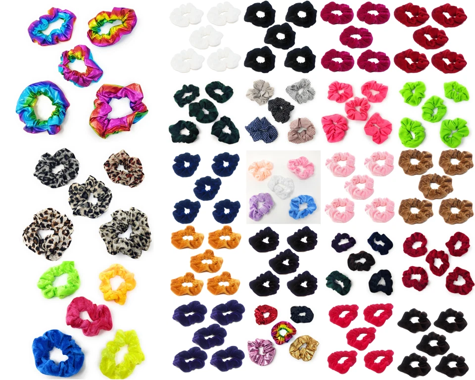 5-20 Pack Hair Scrunchies Velvet Bobbles Elastic School Hair Tie Girls Bands UK
