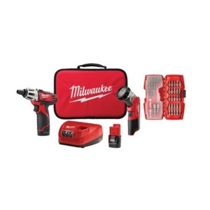 Milwaukee 2482-22 M12 Screwdriver Kit w/FREE LED Work Light and 40PC Bit Set 45242334049 | eBay