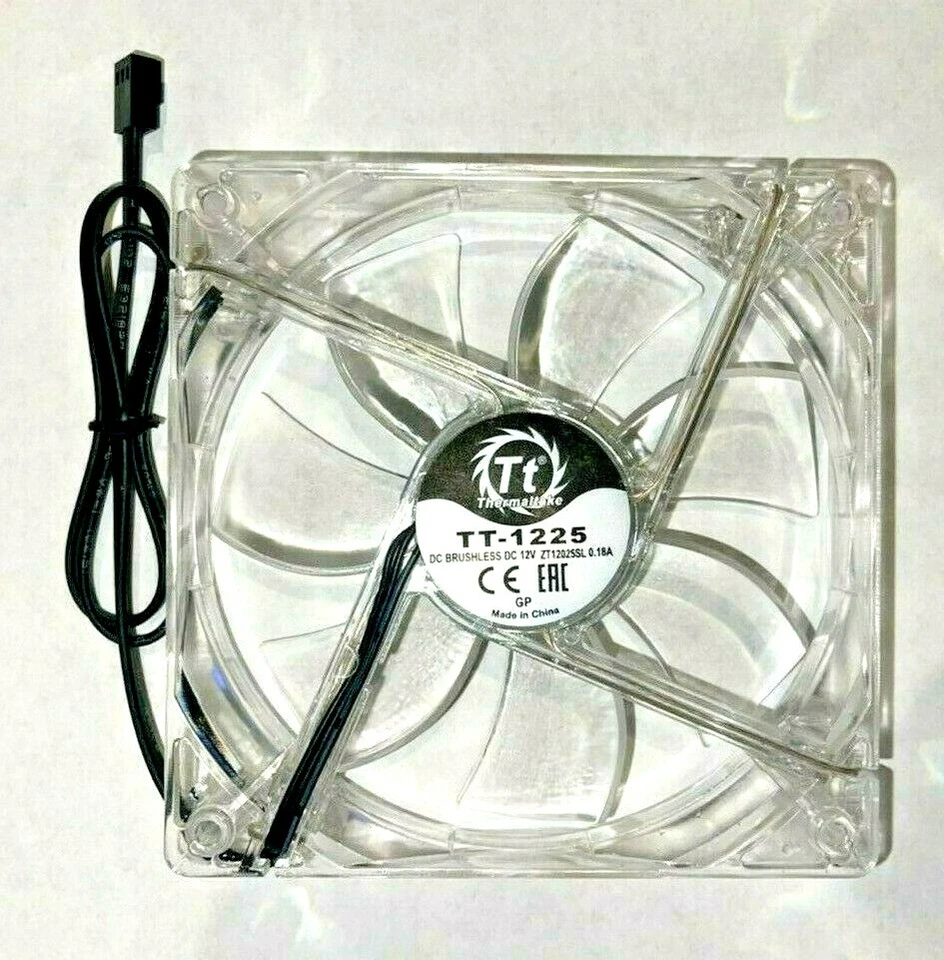 Lote de 4x Ventilador PC Silencioso ThermalTake Rosewell TT-1225 LED Rojo 120mm 3 pines 12V 0.18A Foto 3 de 4