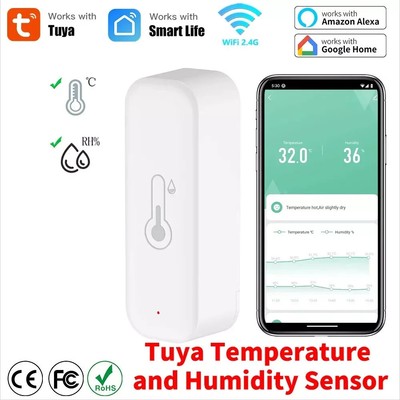 WiFi Temperature & Humidity Smart Thermometer Hygrometer APP Remote Alarm