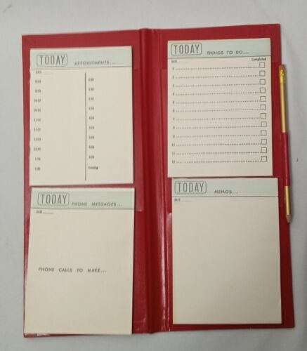 New Vintage Telephone List Finder Today Memo Pad To Do List Mid Century MCM Set - Picture 4 of 8