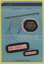 Matchbook Cover - Paoli Chair IN Furniture BACK WEAR 40 Strike