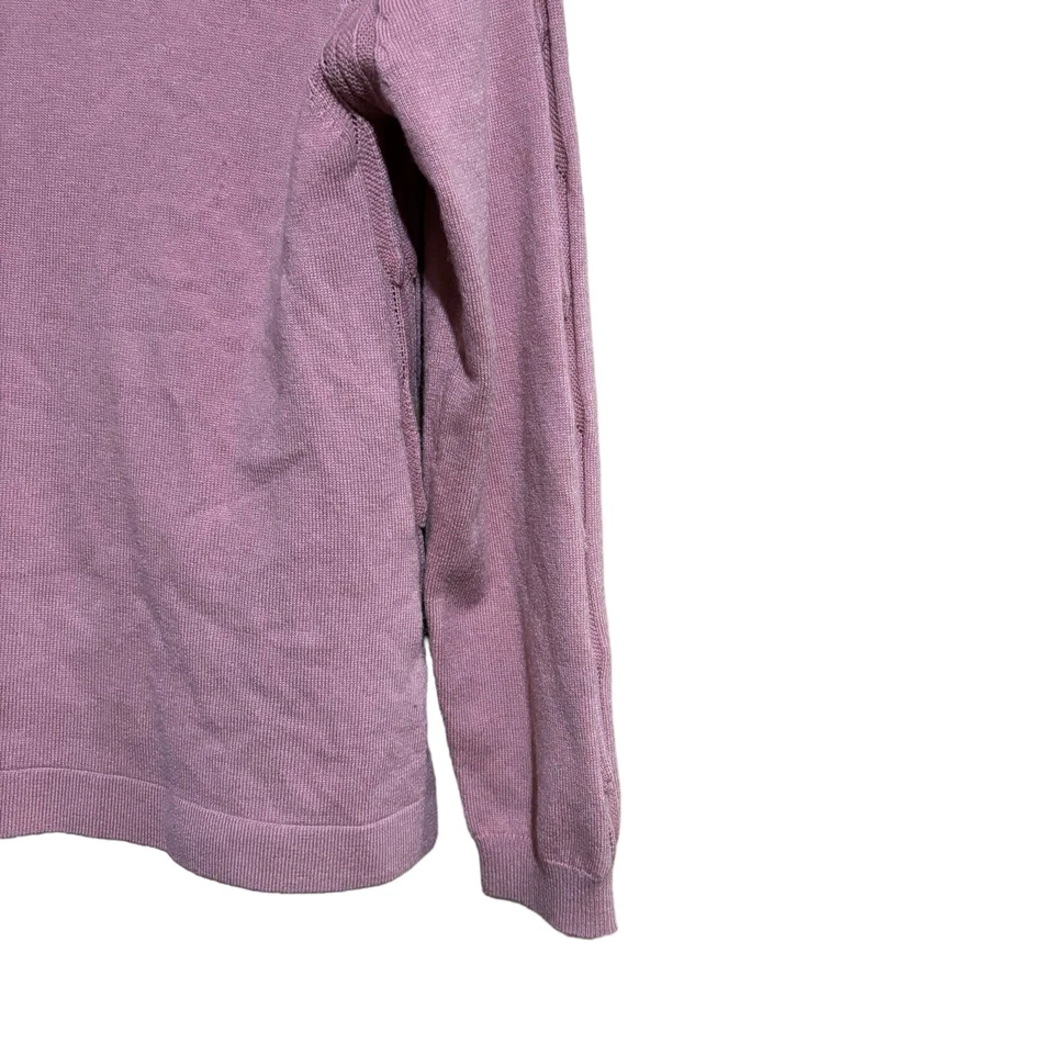 柔软环绕毛衣女式中号粉色羊毛混纺套衫运动衫 — 第 4/4 张图片