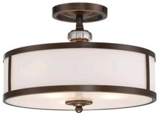 Minka Lavery 4942-570 3 Light 15"W Semi-Flush Ceiling Fixture - Bronze