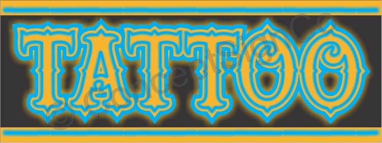 4'x10' TATTOO BANNER XL Outdoor Indoor Sign Neon Look Tattoos Piercings Ink Shop